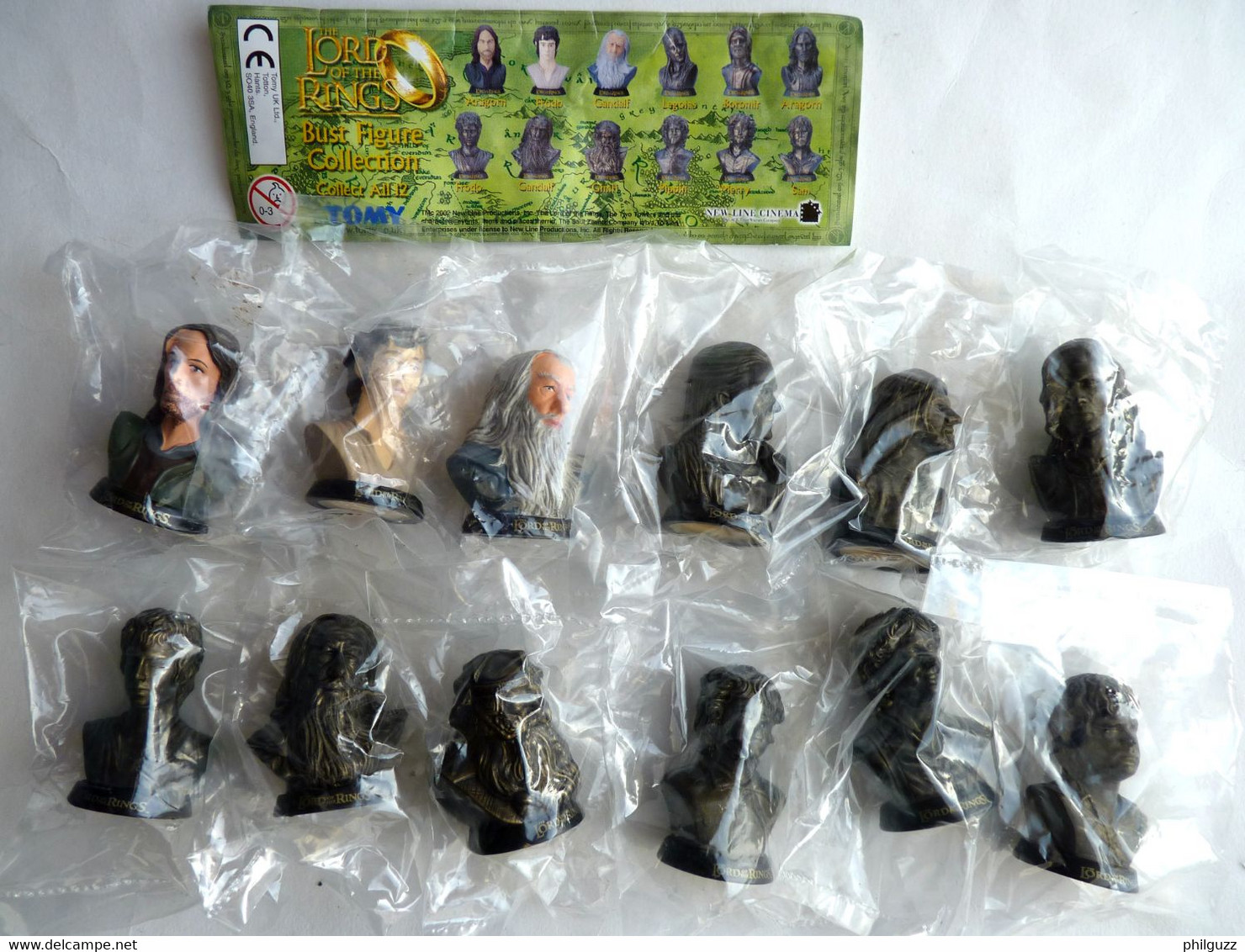 Set 12 Figurines Bustes 4cm Le Seigneur Des Anneaux Part 1 Original TOMY Gashapon - Lord Of The Rings