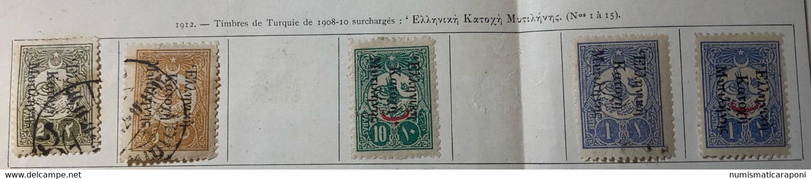 Grecia Greece 1912 5 Mytilene Overprinted On Turkey Stamps COD.fra.1275 - Other & Unclassified