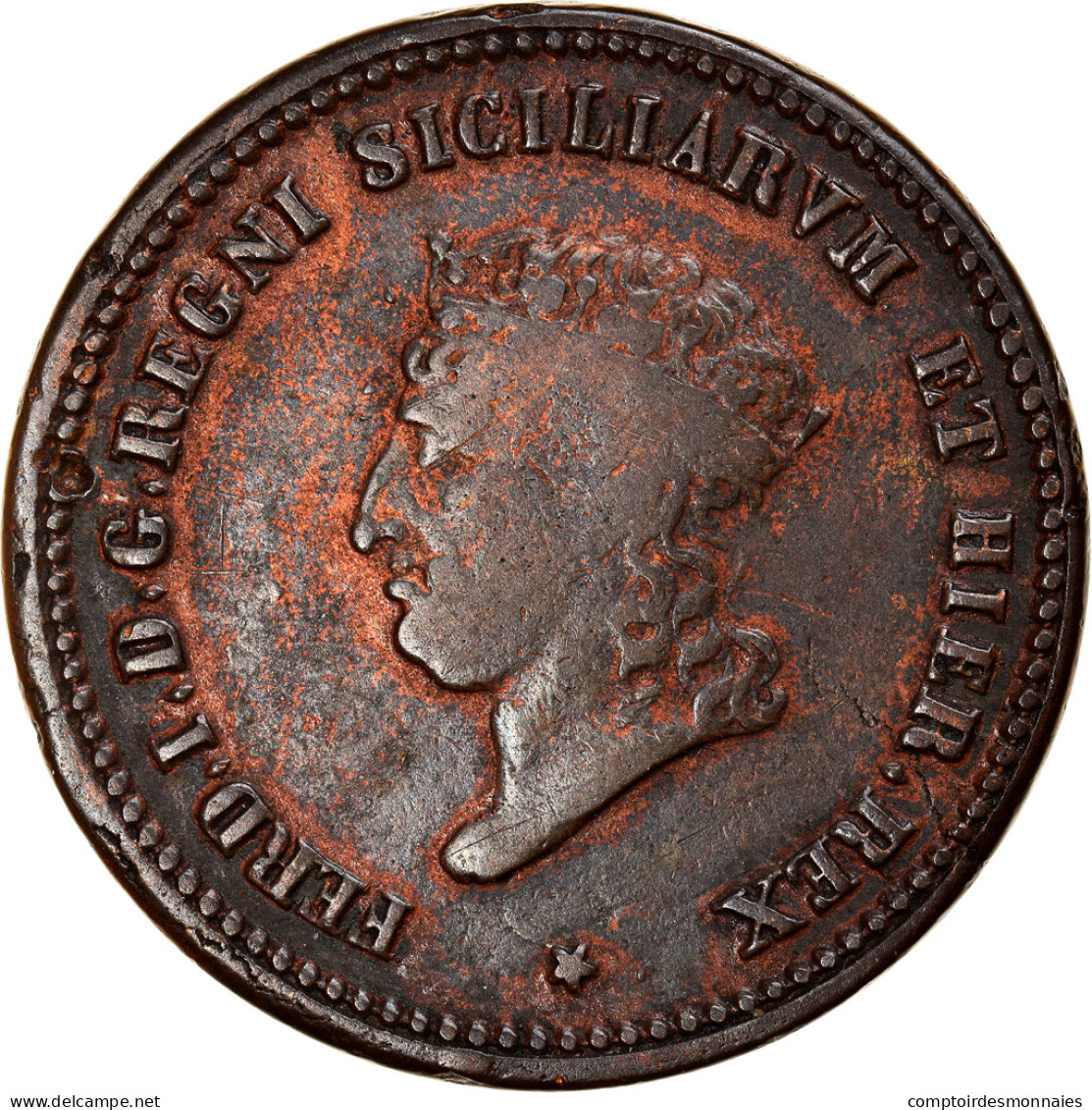 Monnaie, États Italiens, NAPLES, Ferdinando I, 5 Tornesi, 1819, TB+, Cuivre - Naples & Sicile