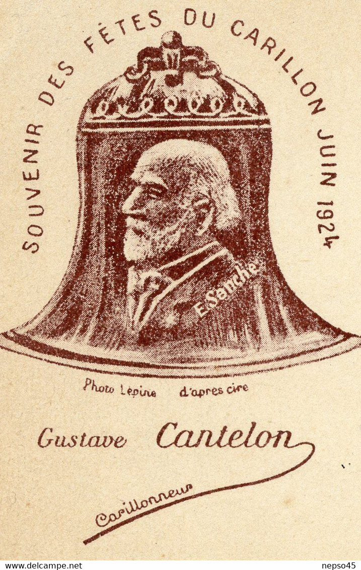 Carillonneur Gustave Cantelon.Saint-Quentin.souvenir Des Fêtes Du Carillon Juin 1924.sonnerie Sanche Réglée Par Cantelon - Inauguraciones