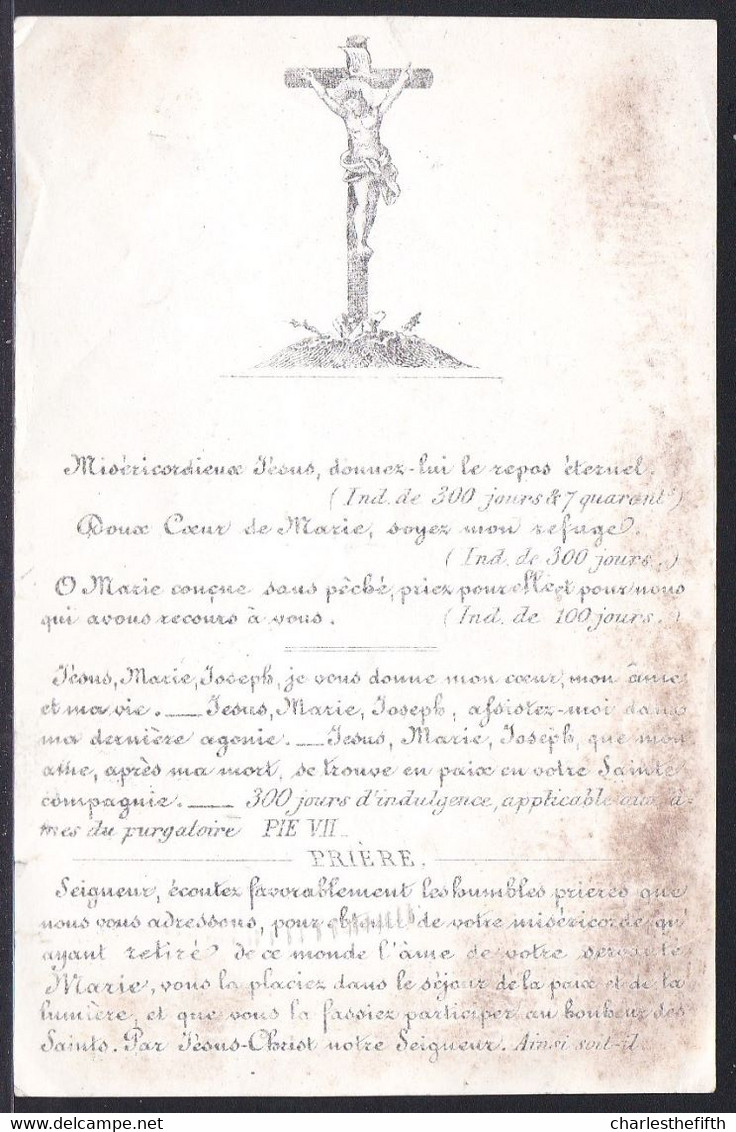 AVIS DE DECES PORCELAINE * BARONNE DE DRAECK DE RONSELE Née DE BAUDEQUIN DE PEUTHY 1781-1864 - - Images Religieuses