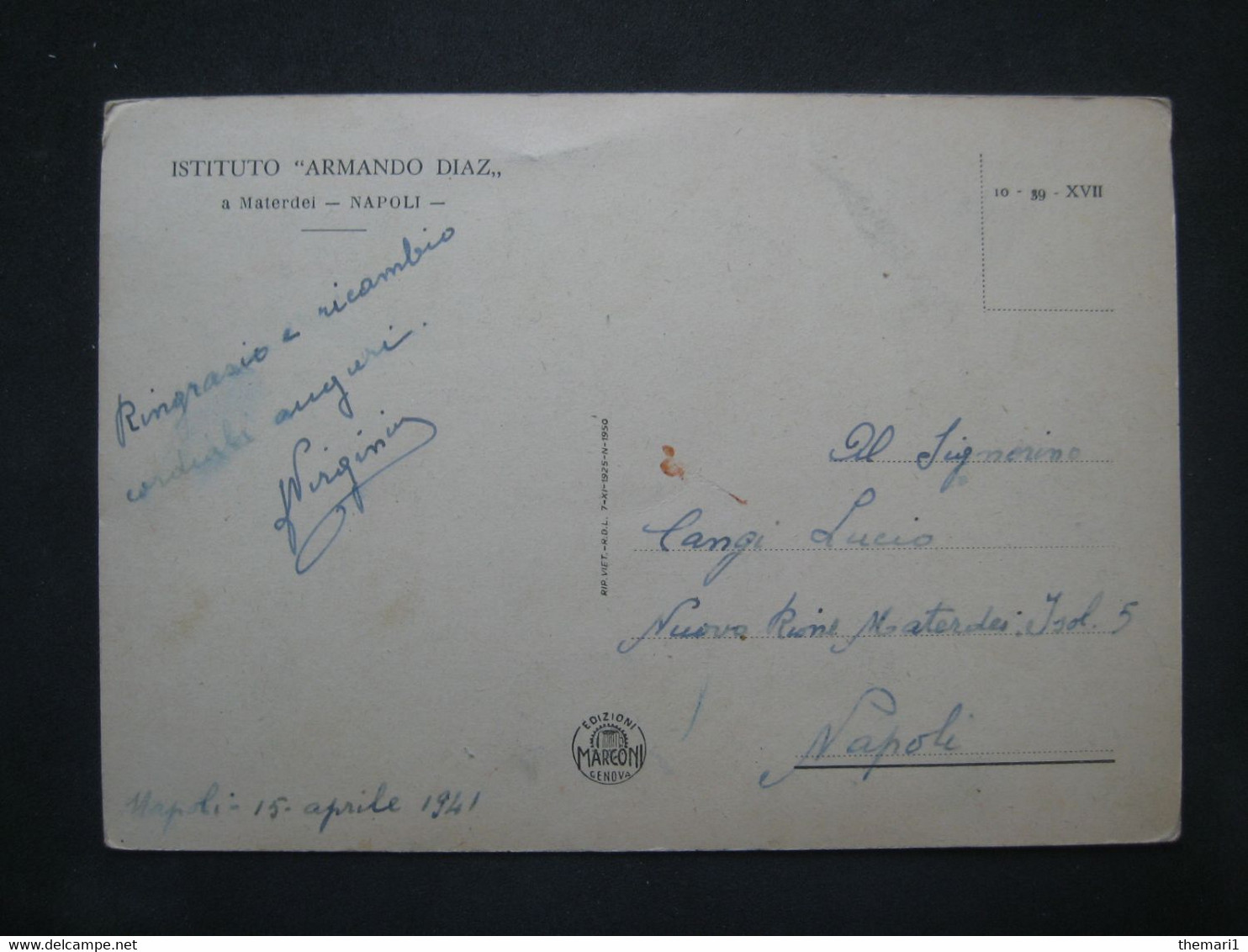 1941 ISTITUTO ARMANDO DIAZ A Materdei NAPOLI Ingresso E Facciata - Napoli (Napels)