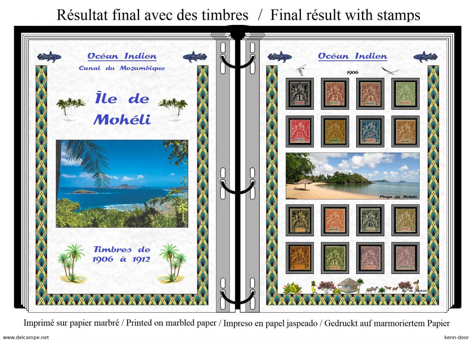 Albums de timbres à imprimer  MAYOTTE  ANJOUAN  MOHELI  GRANDE COMORE