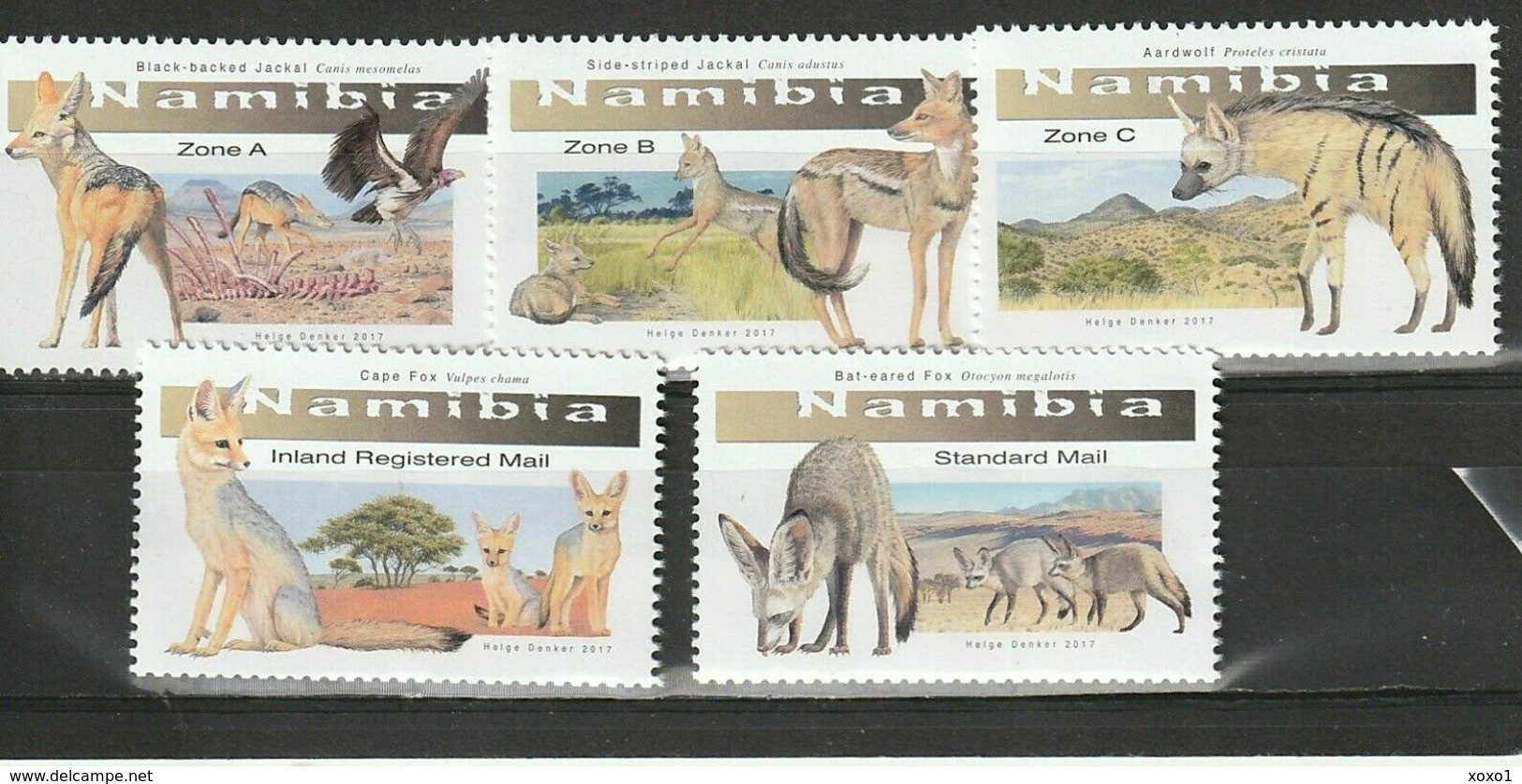 NAMIBIA 2017 MiNr. 1580 - 1584 Animals SMALL CANINES Dogs Birds 5v  MNH** 14,00 € - Namibia (1990- ...)