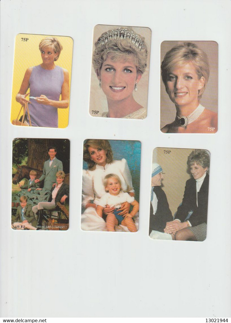 LADY DIANA  N.4 CARDS BT + N.2 USA - Collections