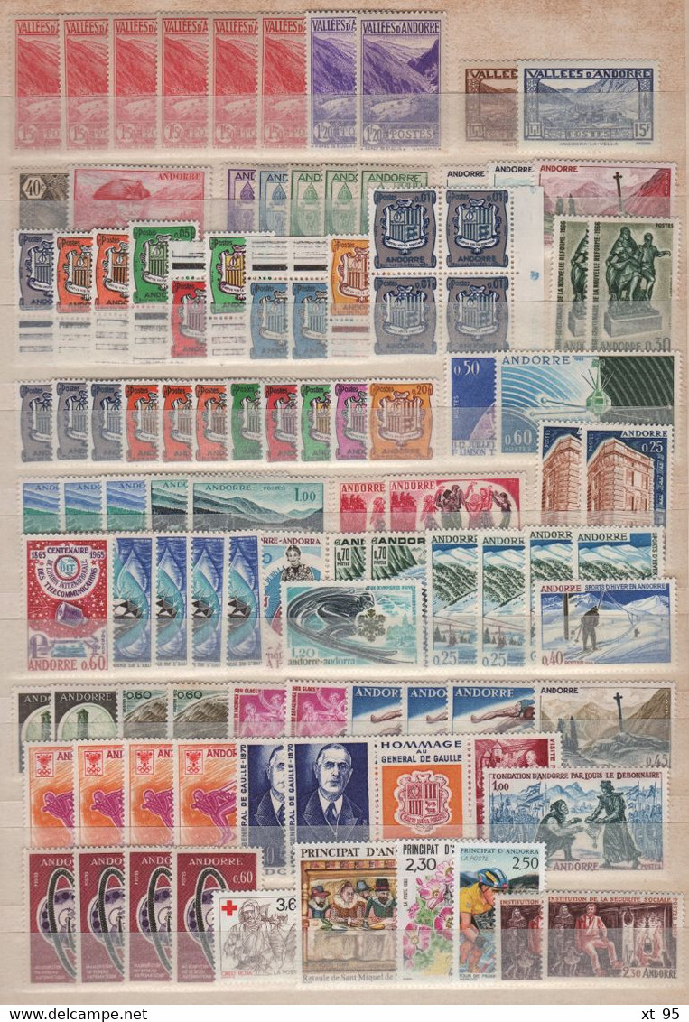 Andorre - Petit Stock De Timbres ** Neufs Sans Charniere Cote + 410€ - Autres & Non Classés