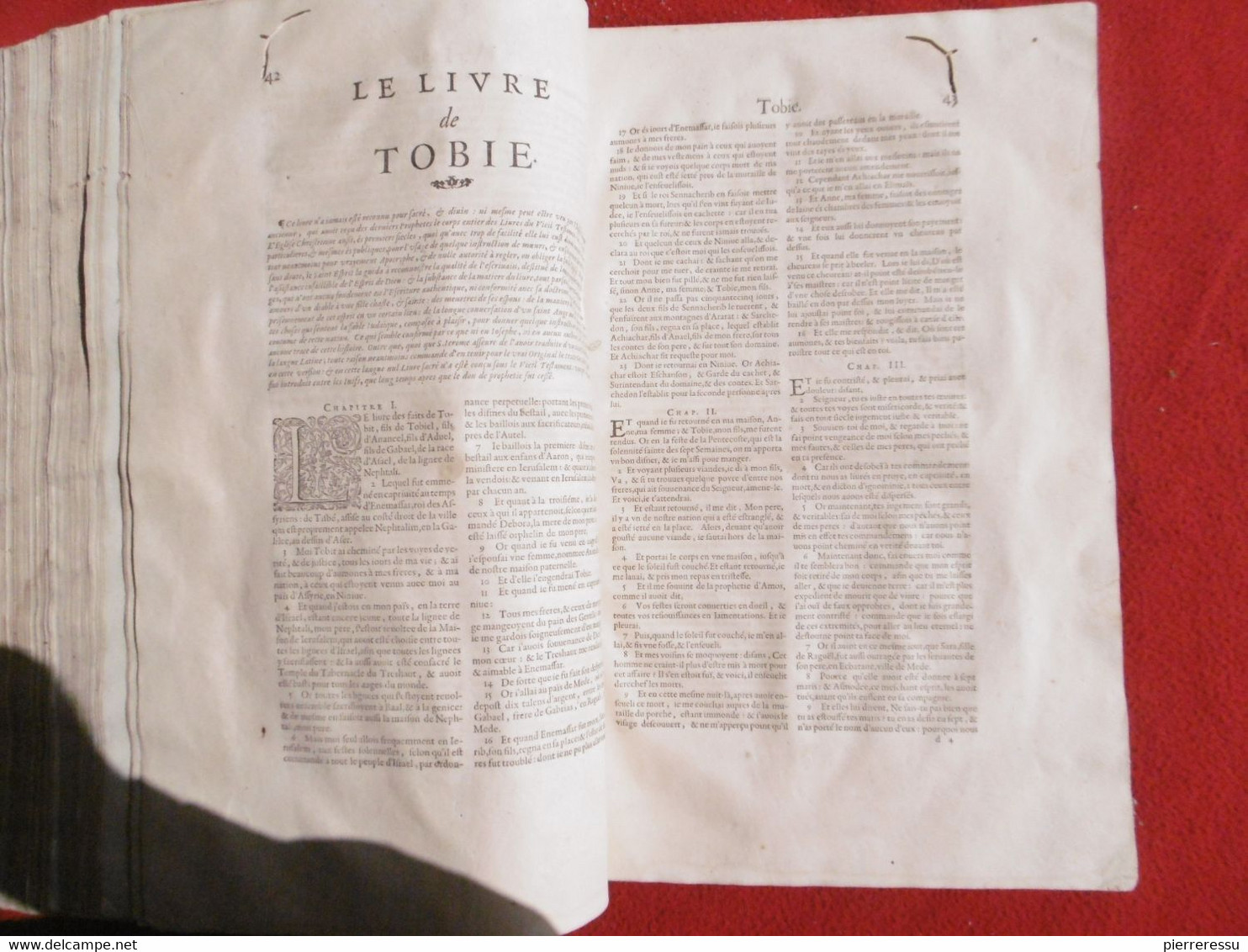 LA SAINTE BIBLE INTERPRETEE PAR JEAN DIODATI 1644 GENEVE PIERRE CHOUET RRRRRRRRRRRR