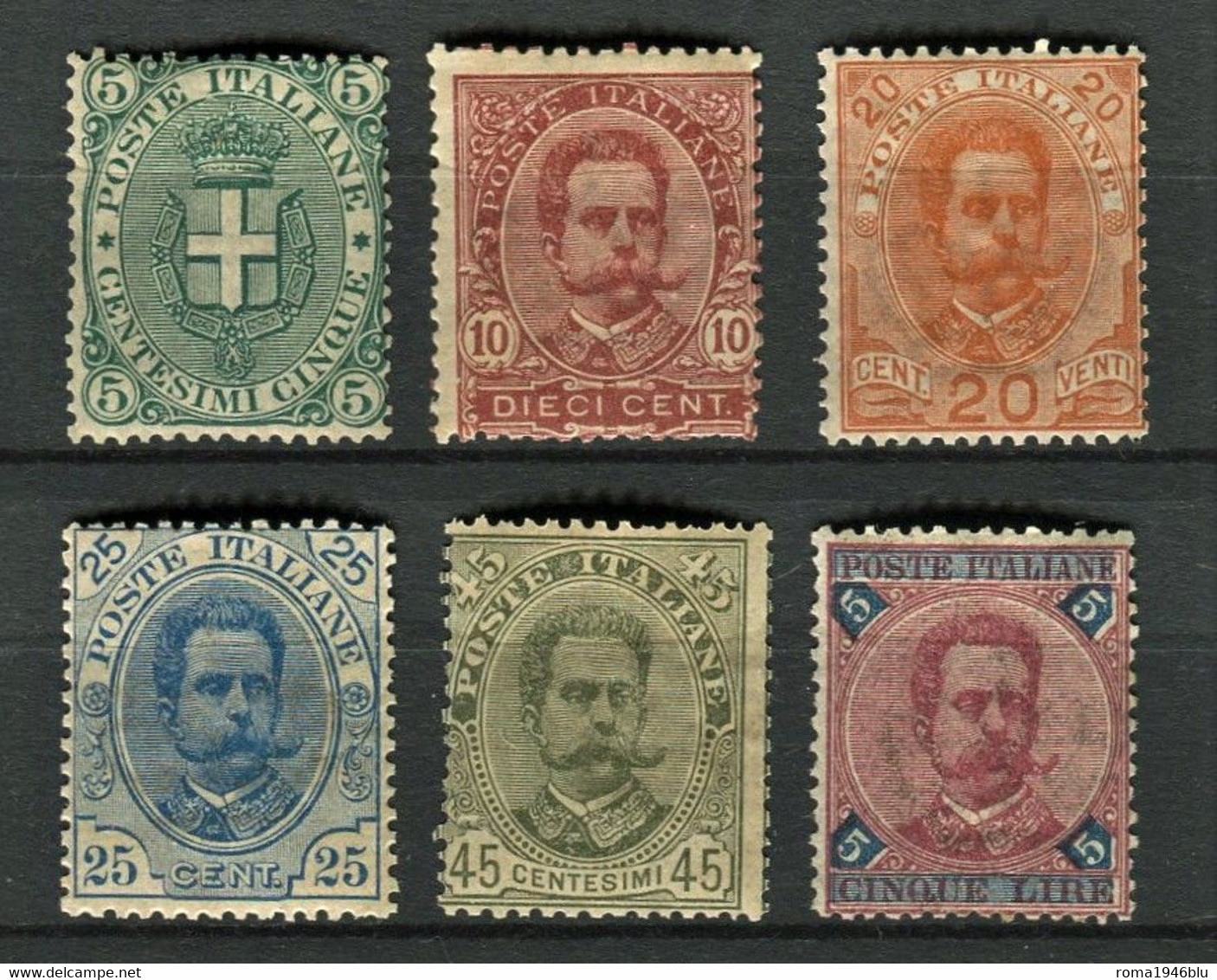 REGNO 1891 UMBERTO I 6 V. 5 C. VERDE  F.TO RAYBAUDI/VIGNATI ** MNH - Ungebraucht