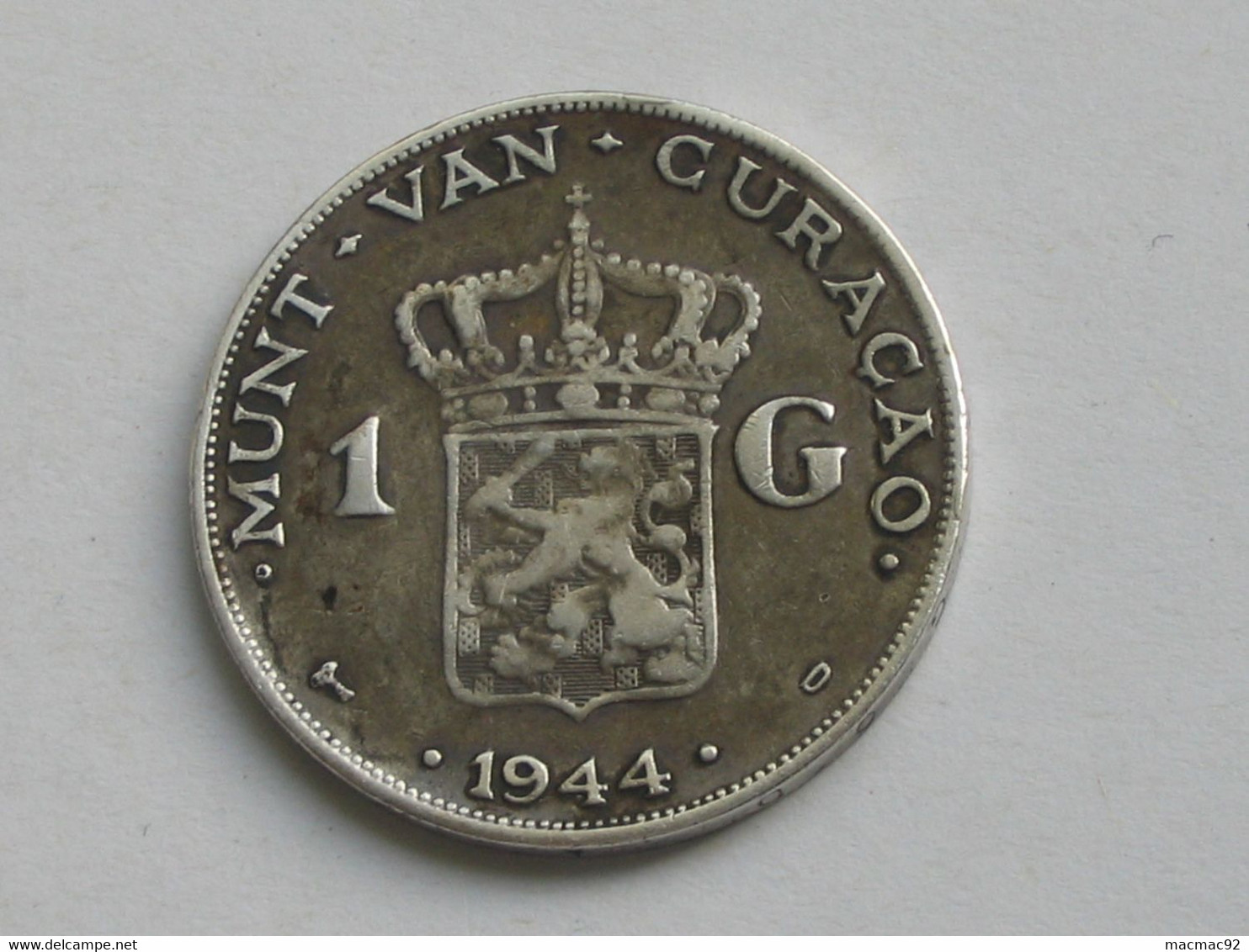 CURACAO 1 Gulden 1944 - Munt Van  Curacao - Wilhelmina Koningin Der Nederlanden  **** EN ACHAT IMMEDIAT **** - Curaçao