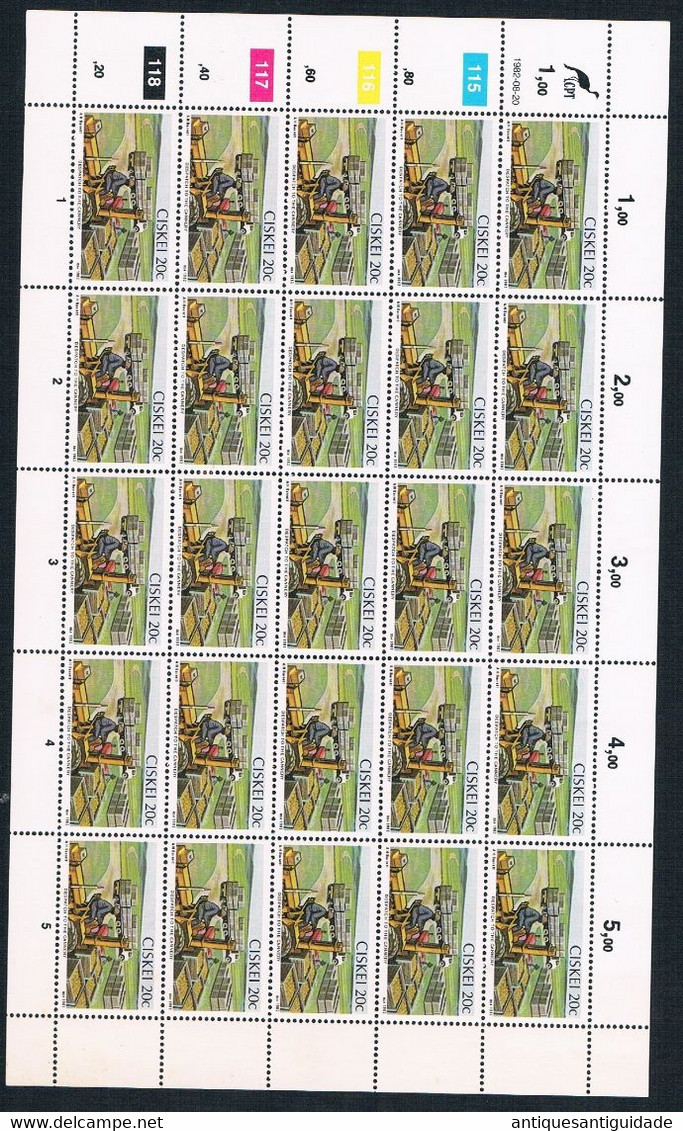 1982  South Africa - CISKEI - Despach To The Cannery - 20 Cents - Sheet Of 20 MNH - Neufs