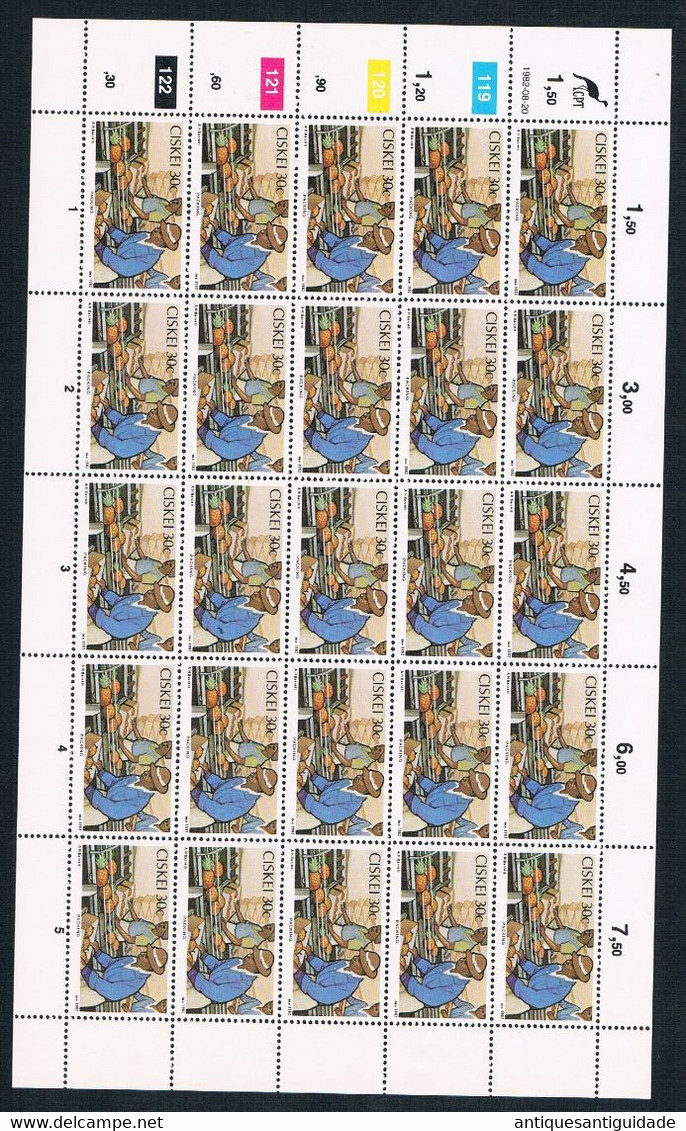 1982  South Africa - CISKEI - Packing - 30 Cents - Sheet Of 20 MNH - Neufs