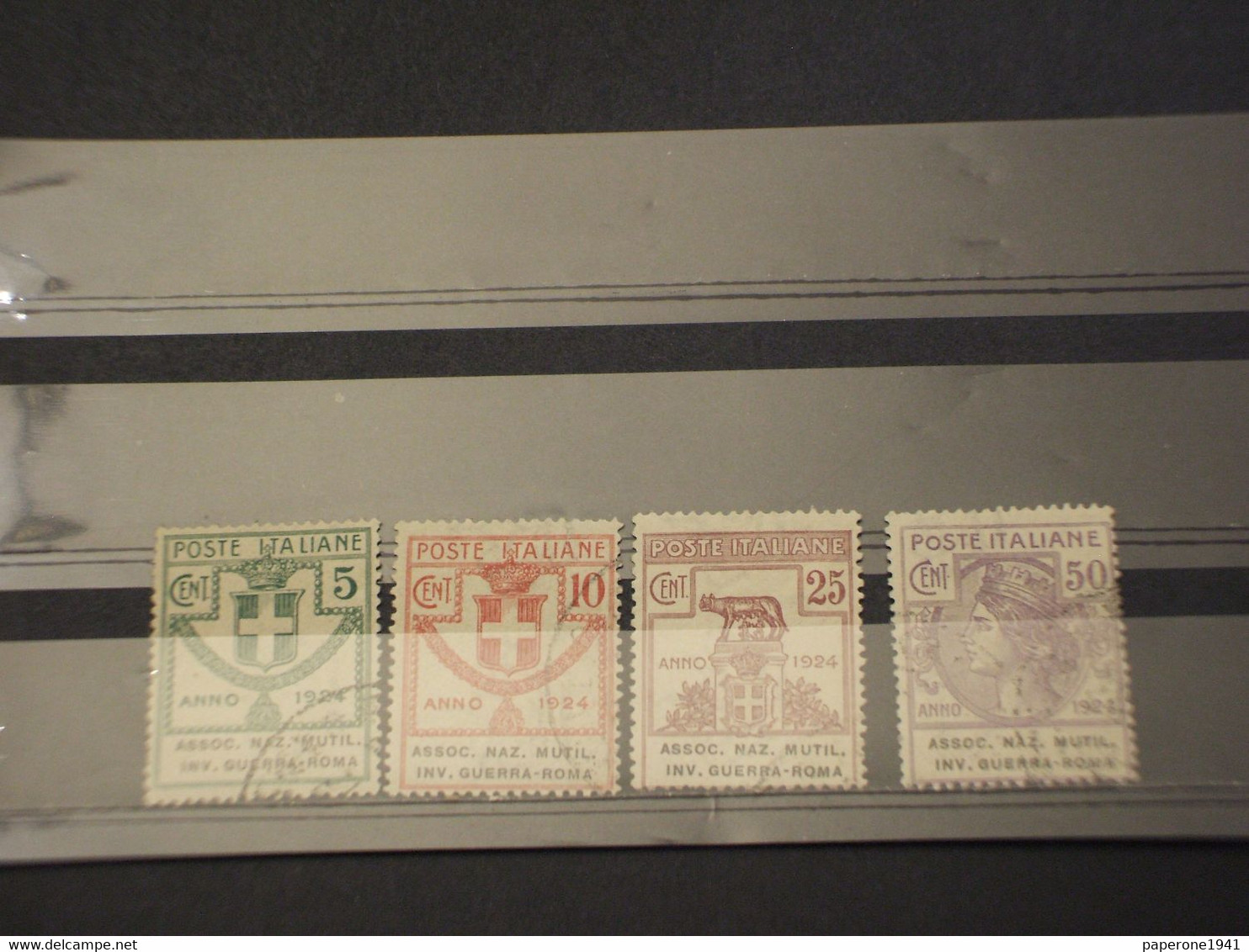 ITALIA REGNO - ENTI PARASTATALI - 1924 A.N.M.I. GUERRA-ROMA  4 VALORI(25 C. LUPA) - (TIMBRATI/USED) - Dienstzegels