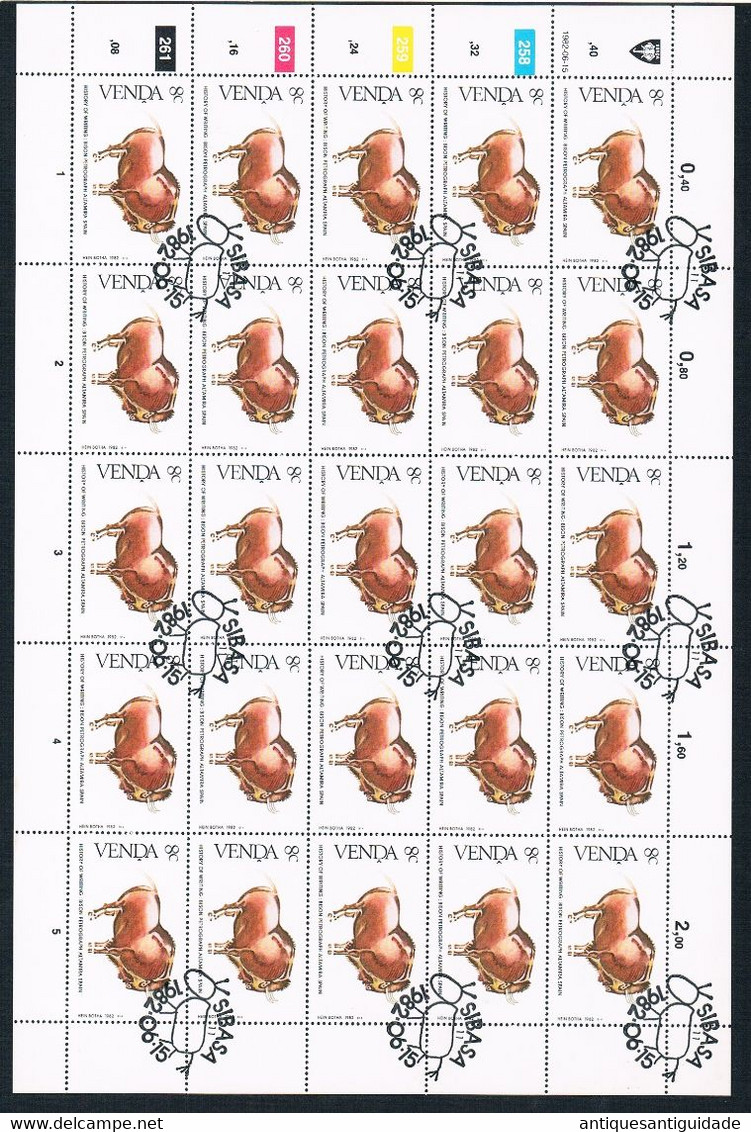 1982 Venda  South Africa - History Of Writing - Bison Petrograph Altamira Spain - 8  Cents - Sheet Of 20 MNH - Venda