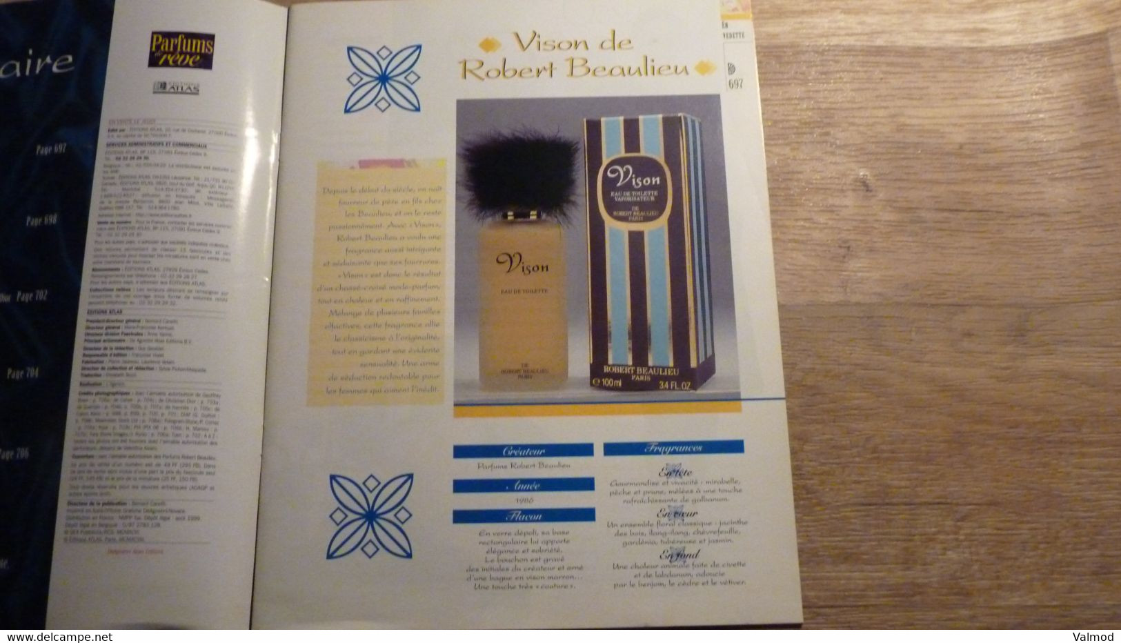 Magazine "Parfums De Rêve" N° 59 - Robert Beaulieu "Vison" - Editions Atlas - Revistas