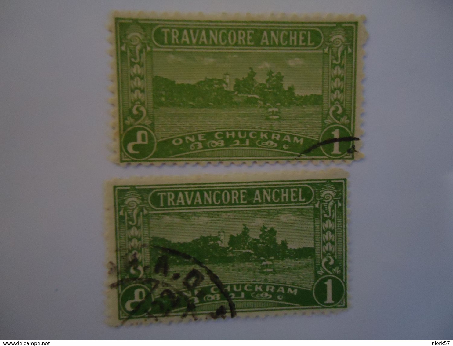 TRAVANCORE   INDIA    USED  STAMPS  LANDSCAPES - Travancore-Cochin