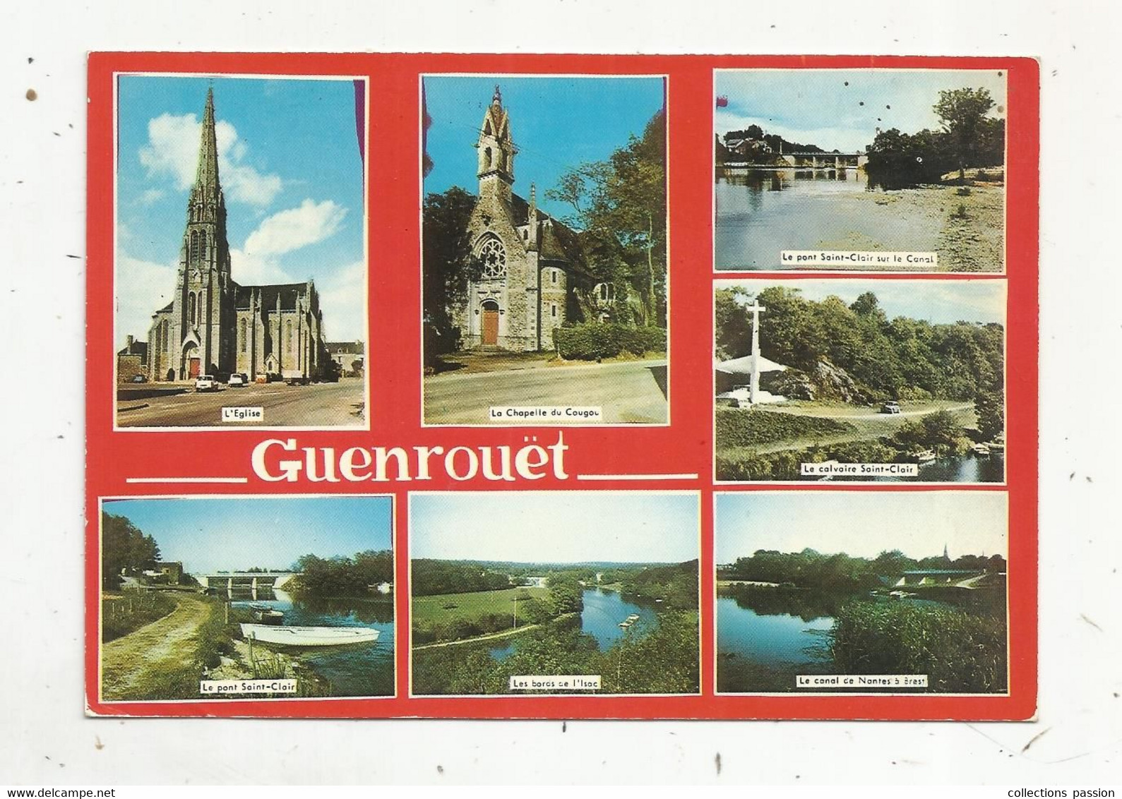 Cp , 44 , GUENROUËT ,multi Vues,voyagée 1975 - Guenrouet