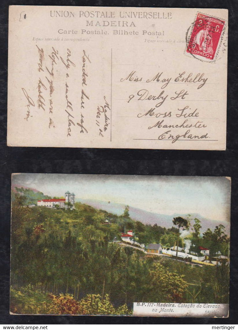 Portugal FUNCHAL 1913 Picture Postcard MADEIRA To MANCHESTER England - Funchal