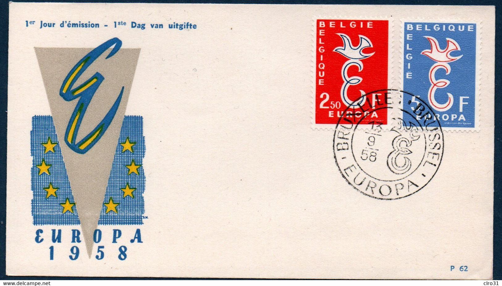 BELGIQUE : LOT De 17  ENVELOPPES  FDC  EUROPA   1957-58-59-60-61-62-63-64-65-66-67-68-69-70-71-74-75  ... 17 SCANS - Ohne Zuordnung