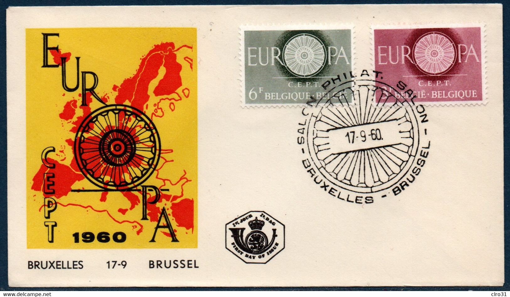 BELGIQUE : LOT De 17  ENVELOPPES  FDC  EUROPA   1957-58-59-60-61-62-63-64-65-66-67-68-69-70-71-74-75  ... 17 SCANS - Sin Clasificación