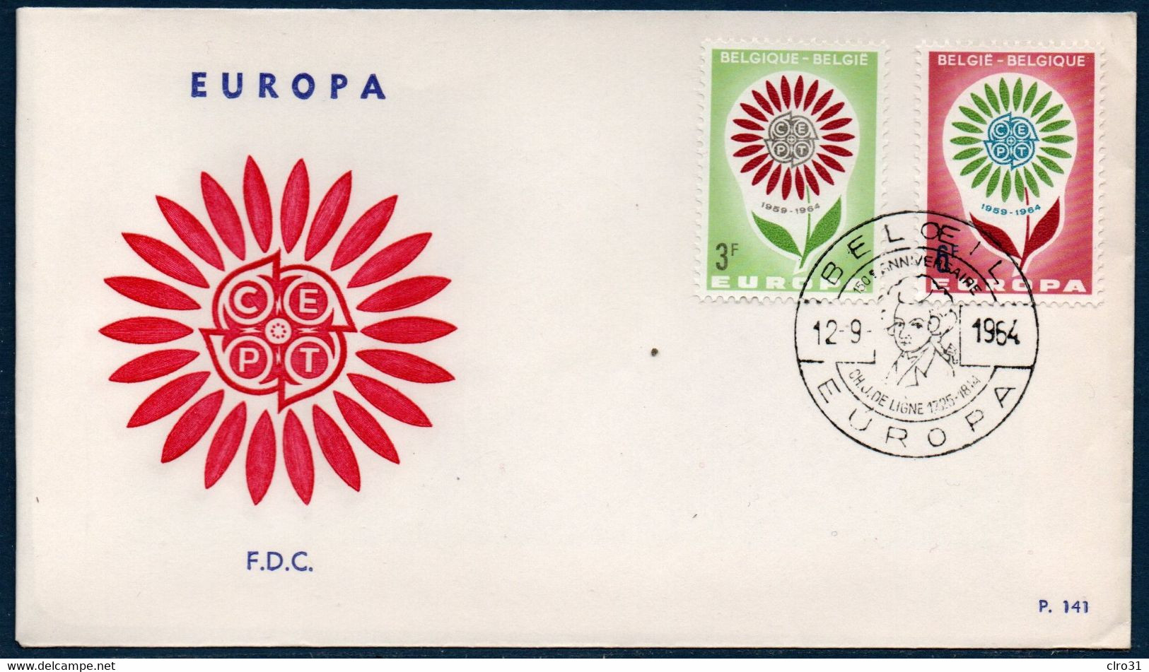 BELGIQUE : LOT de 17  ENVELOPPES  FDC  EUROPA   1957-58-59-60-61-62-63-64-65-66-67-68-69-70-71-74-75  ... 17 SCANS