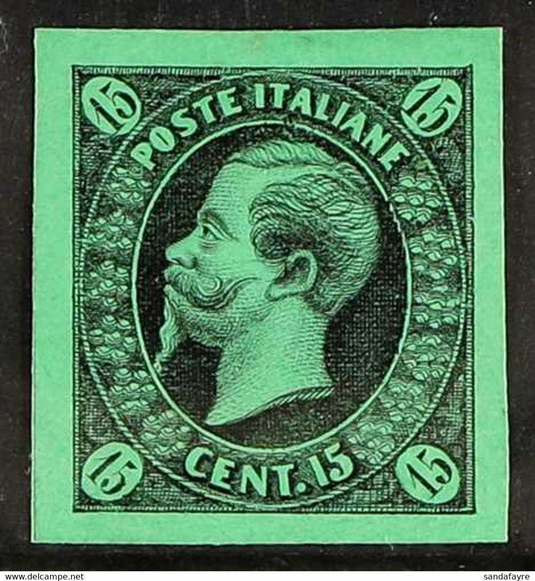 1863 ESSAY By Ronchi Of 15c Black On Bright Emerald Green Paper, CEI S7s, Fine And Fresh Unused, No Gum As Produced With - Unclassified