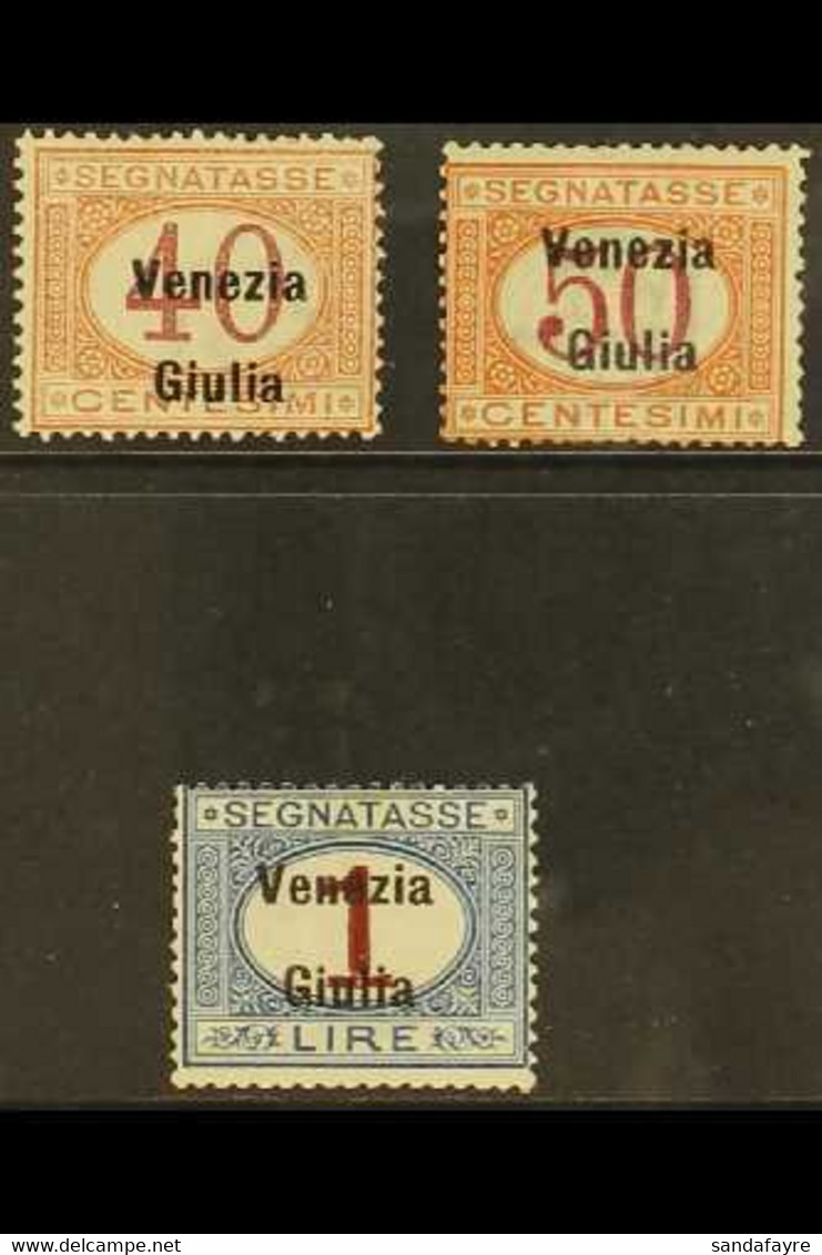 VENEZIA GIULIA POSTAGE DUES 1918 40c & 50c Carmine & Orange, 1L Carmine & Blue, Sassone 5/7, Mi 5/7, Very Fine Mint (3 S - Unclassified