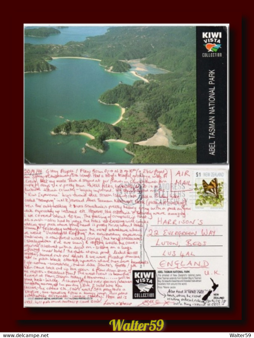 1996 New Zealand Postcard Tasmania Park Posted Greymouth  To England - Cartas & Documentos