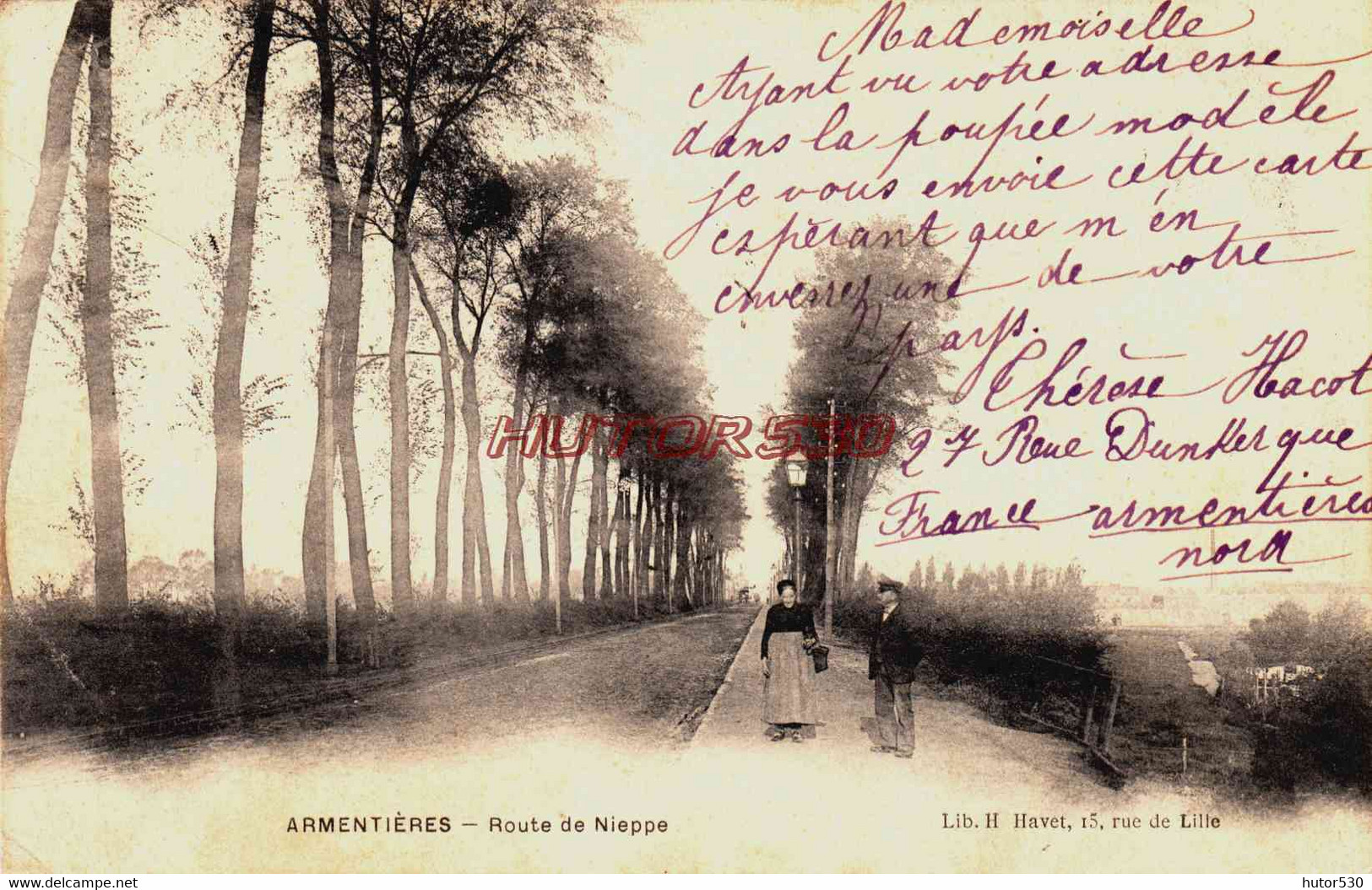 CPA ARMENTIERES - NORD - ROUTE DE NIEPPE - Armentieres