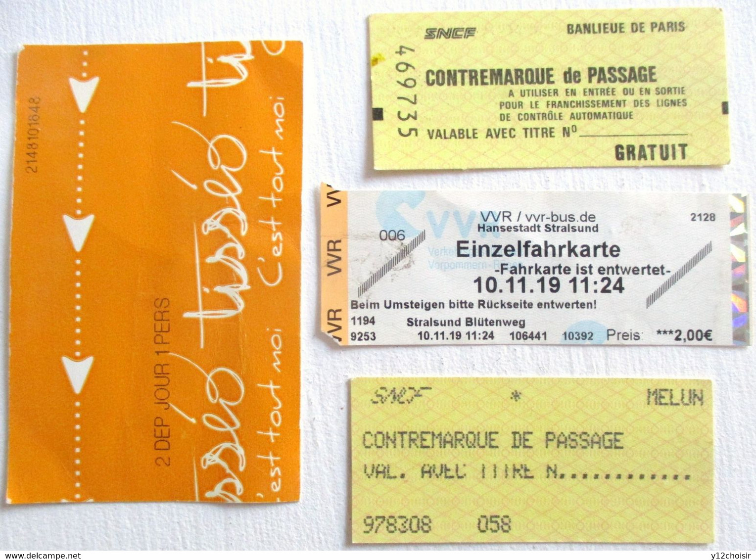 4 TICKETS DE TRANSPORT BUS TRAMWAY TISSEO CONTREMARQUE SNCF FRANCE - Europa
