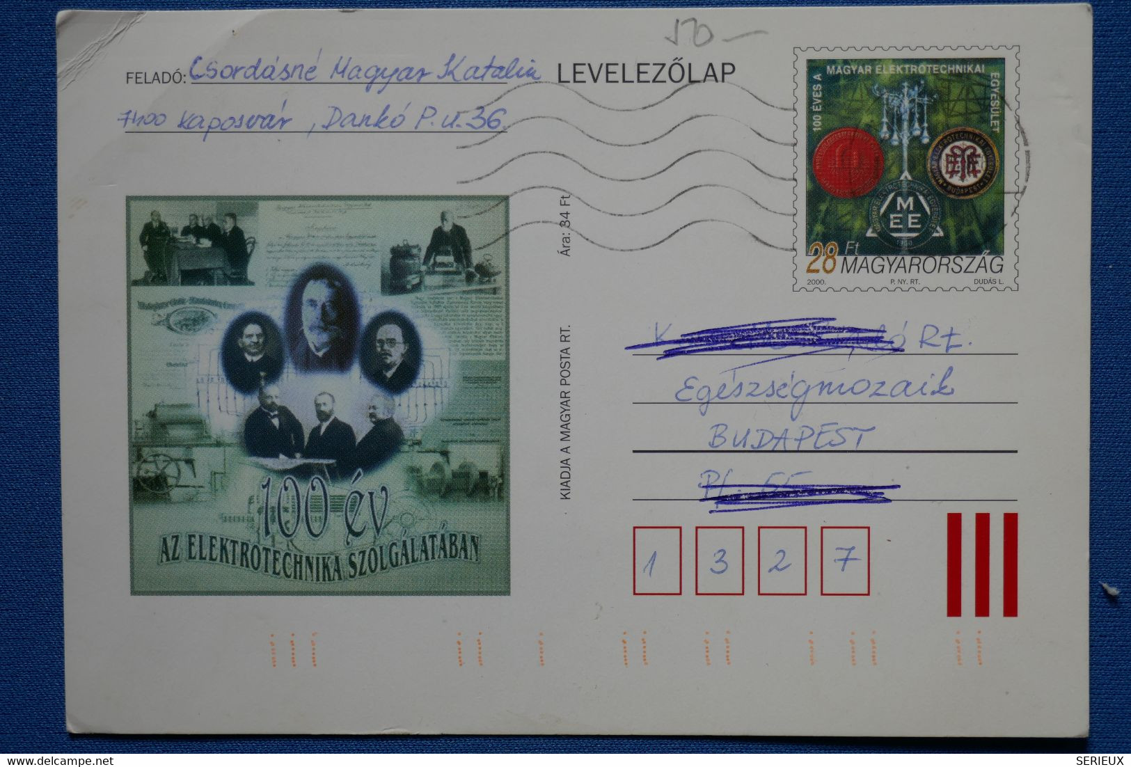 O15 HONGRIE MAGYAR BELLE CARTE 2000 VOYAGEE A BUDAPEST +AFFRANCH PLAISANT - Lettres & Documents