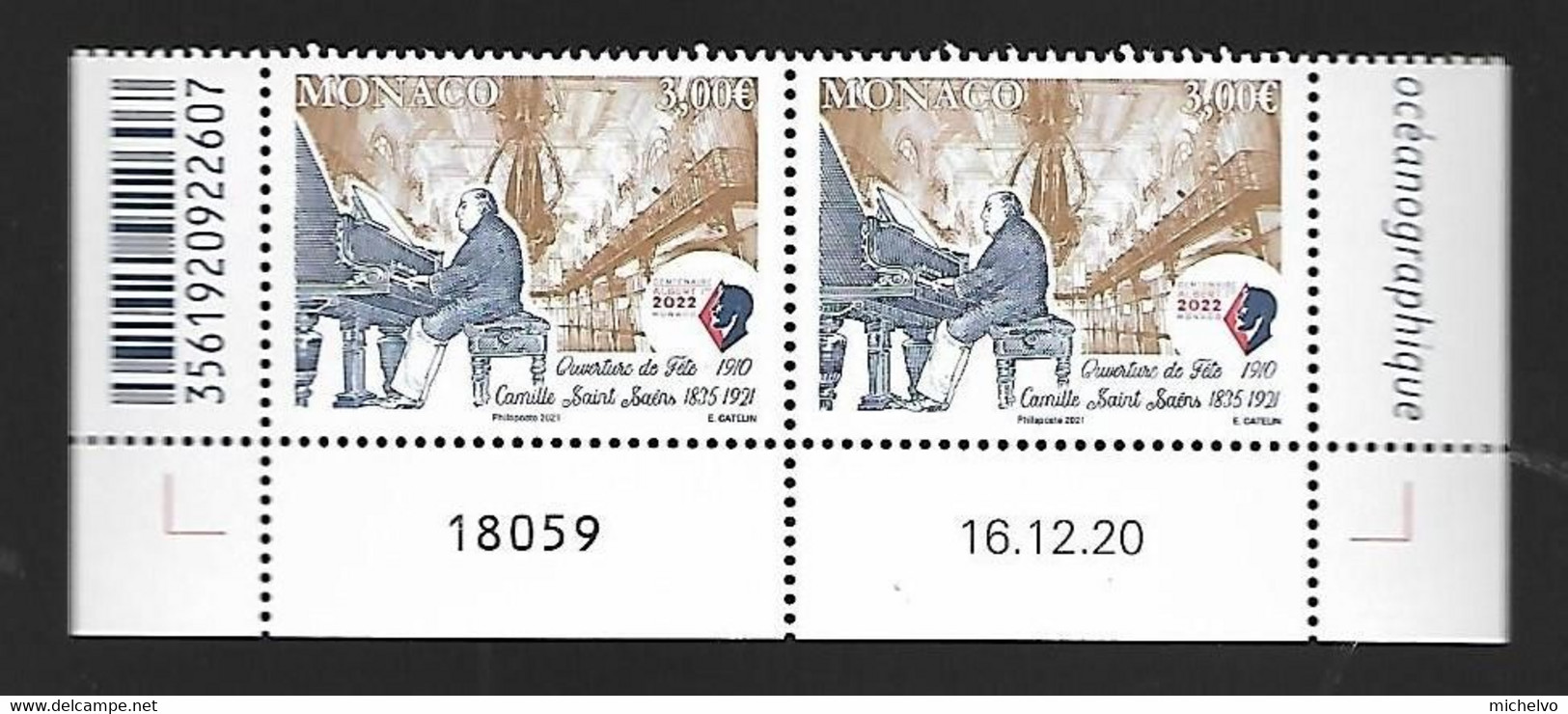 Monaco 2021 - Yv N° 3267 ** - Camille Saint Saëns - Unused Stamps