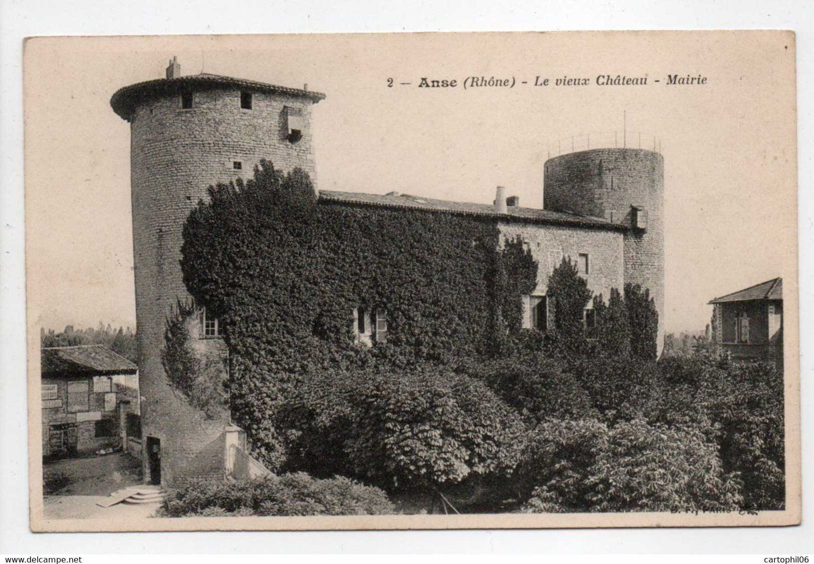 - CPA ANSE (69) - Le Vieux Château - Mairie 1909 - Edition B. F. N° 2 - - Anse