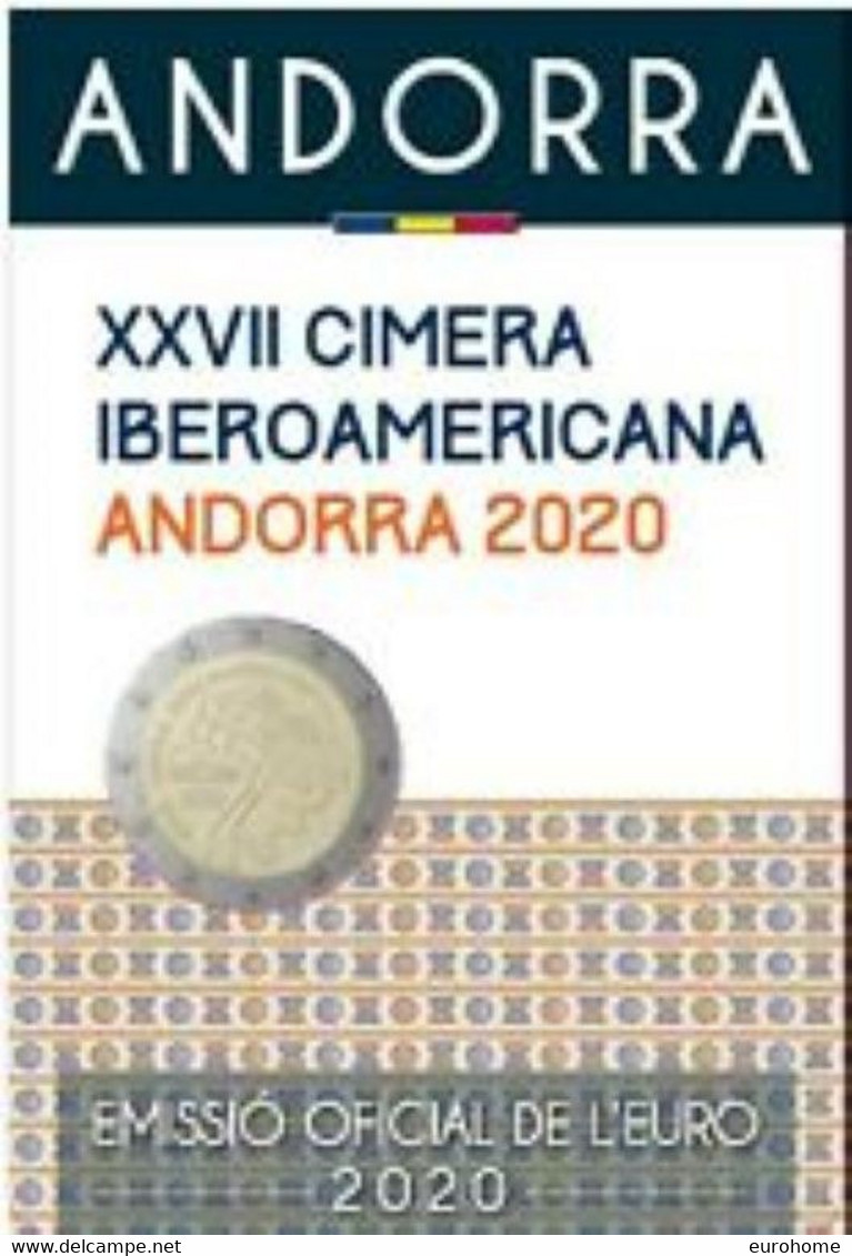Andorra 2020    2 Euro Commemo  "Ibericoamericana" In Coincard - Dans Une Belle Coincard   !! - Andorra