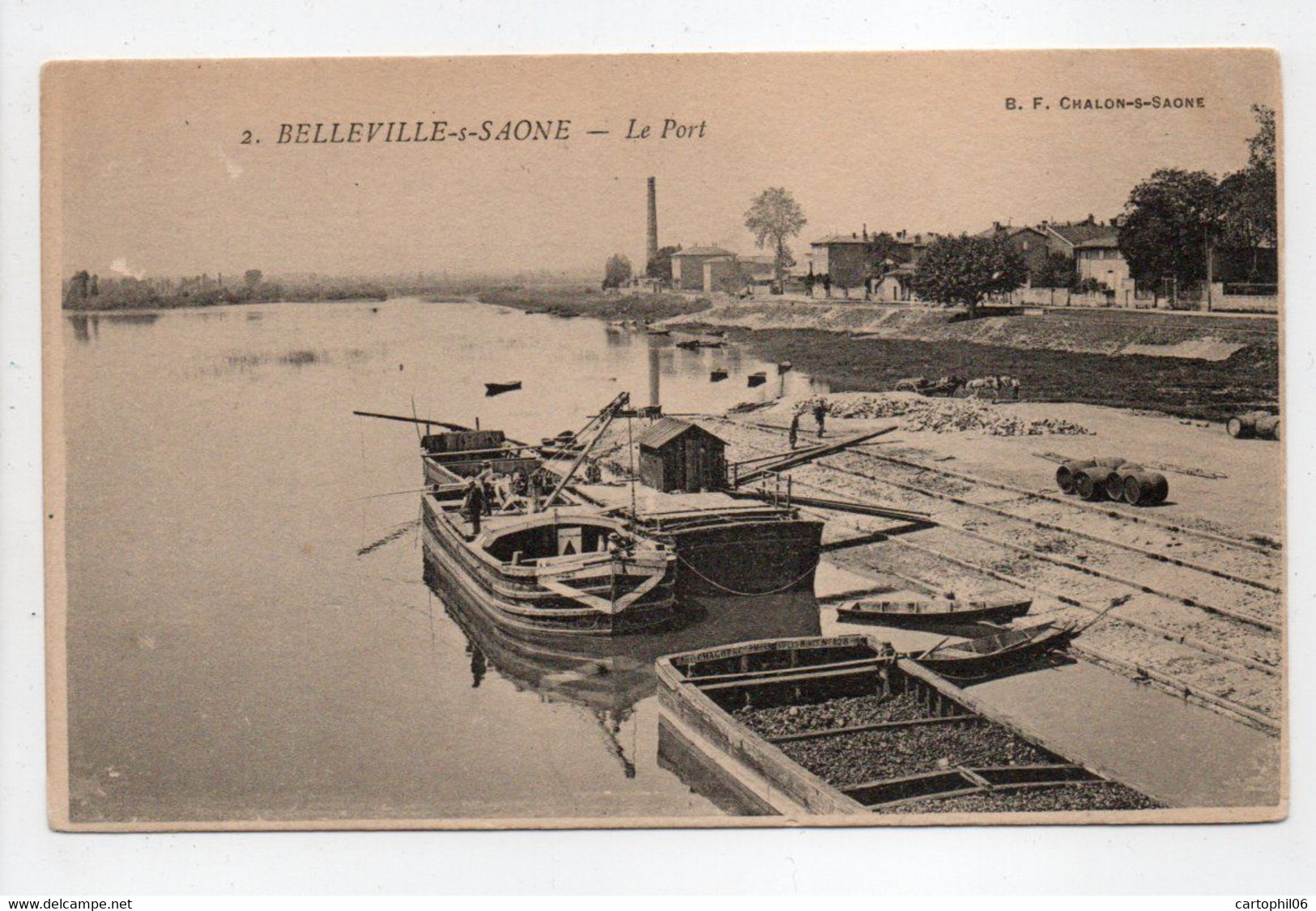 - CPA BELLEVILLE-SUR-SAONE (69) - Le Port - Edition B. F. N° 2 - - Belleville Sur Saone
