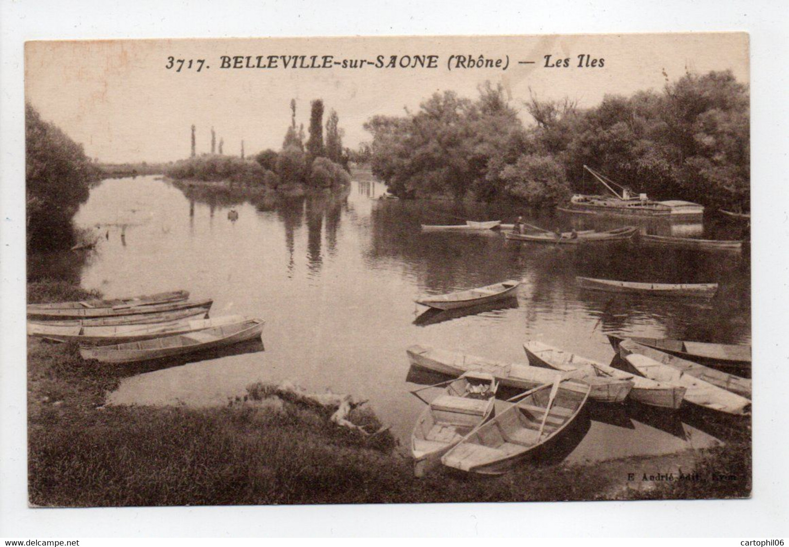 - CPA BELLEVILLE-SUR-SAONE (69) - Les Iles - Edition Andrié 3717 - - Belleville Sur Saone