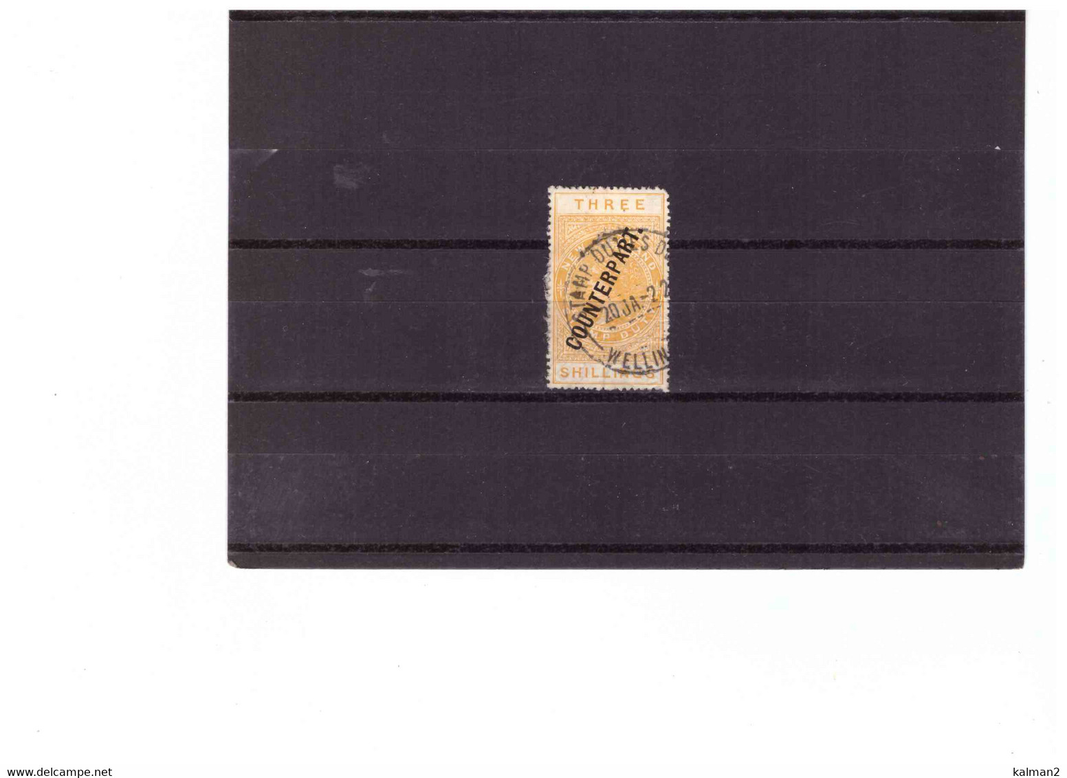 XX3722  -  NEW ZEALAND  /   NZ REVENUE  COUNTERPART OVPT  3 SNH.   USED - Errors, Freaks & Oddities (EFO)