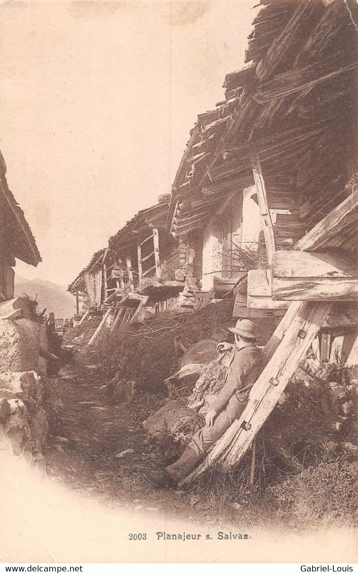 Planajeur S. Salvan - Chalets Animée - Au Dos  Publicité Confiserie Brugger & Pasche Genève - Salvan