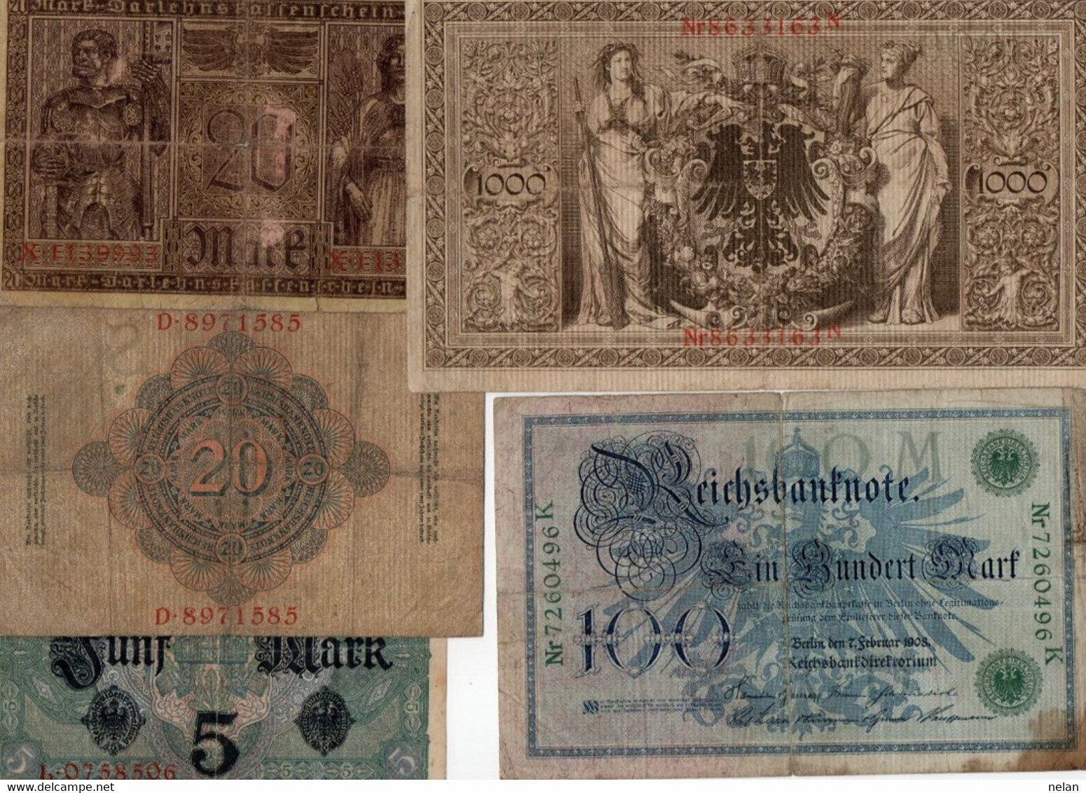 LOTTO BANCONOTE  EUROPA - GERMANIA-   CIRCOLATE - Lots & Kiloware - Banknotes