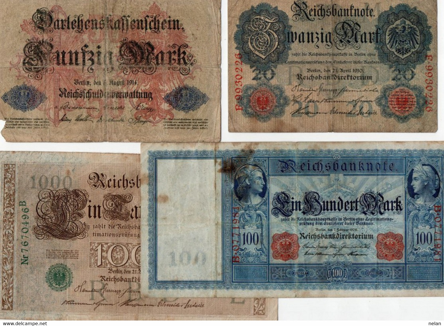 LOTTO BANCONOTE  EUROPA - GERMANIA-   CIRCOLATE - Kiloware - Banknoten