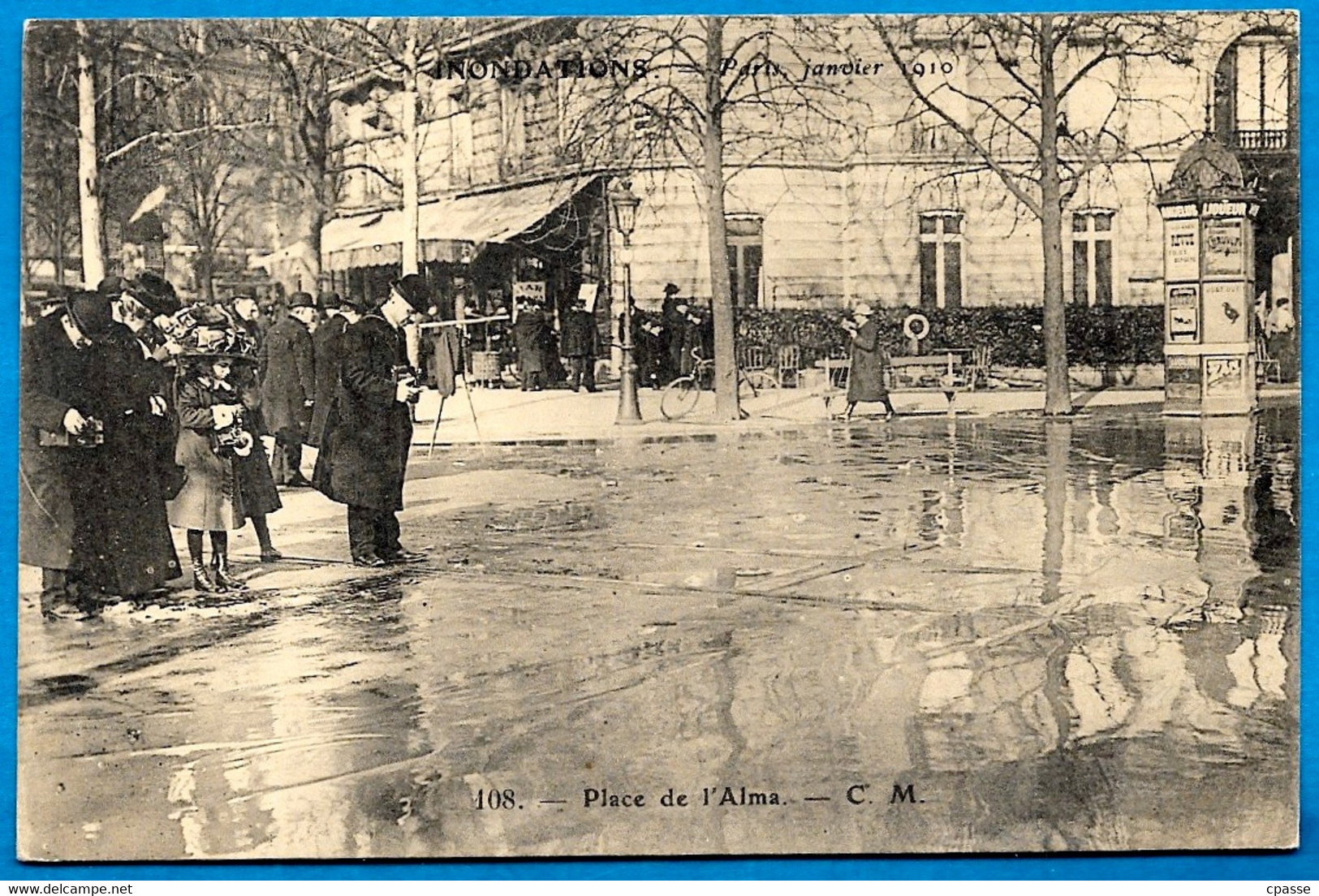 CPA 75008 75016 Paris Inondations Janvier 1910 Place De L'Alma (photographes Opérant Photo Photographie) Colonne Moriss - Paris Flood, 1910