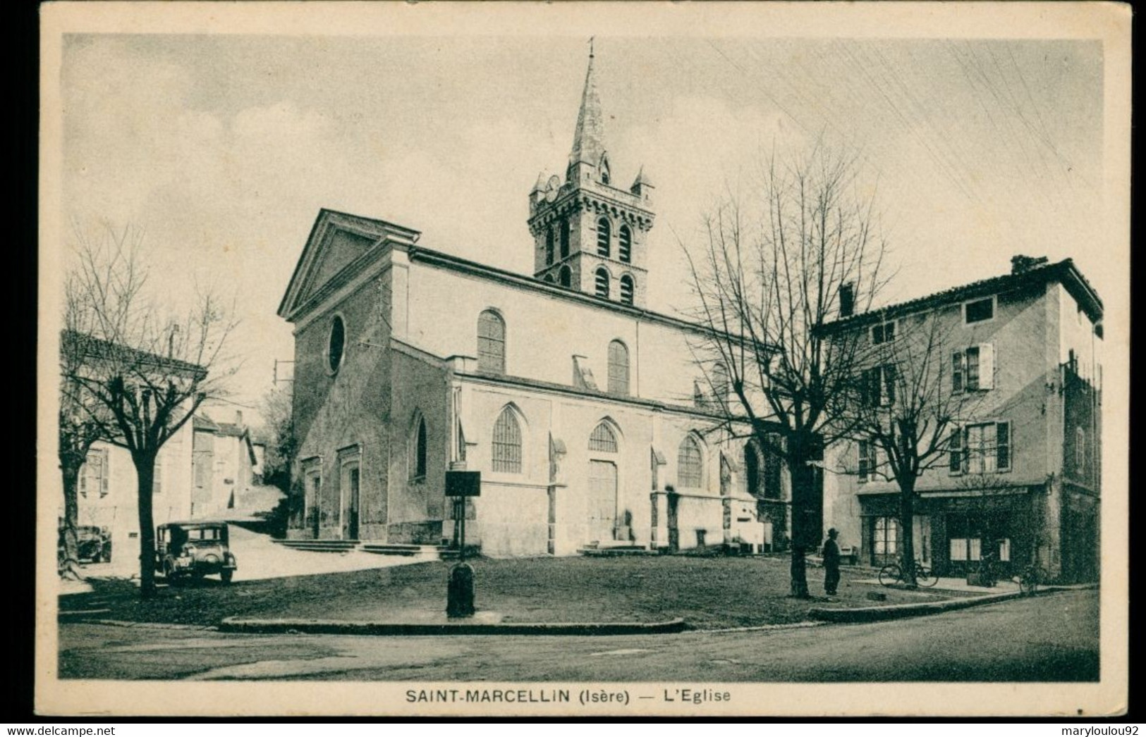 CPA SAINT-MARCELLIN - L'Eglise Animée - Non Circulée - Saint-Marcellin