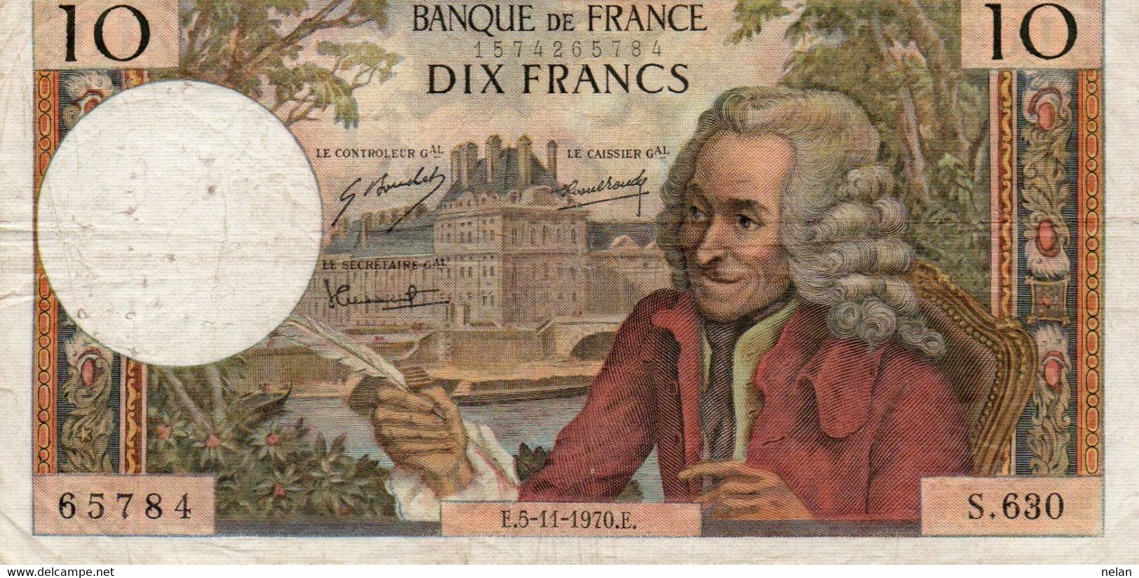 FRANCIA 10 FRANCS 1970.E   P-147 - 10 F 1963-1973 ''Voltaire''