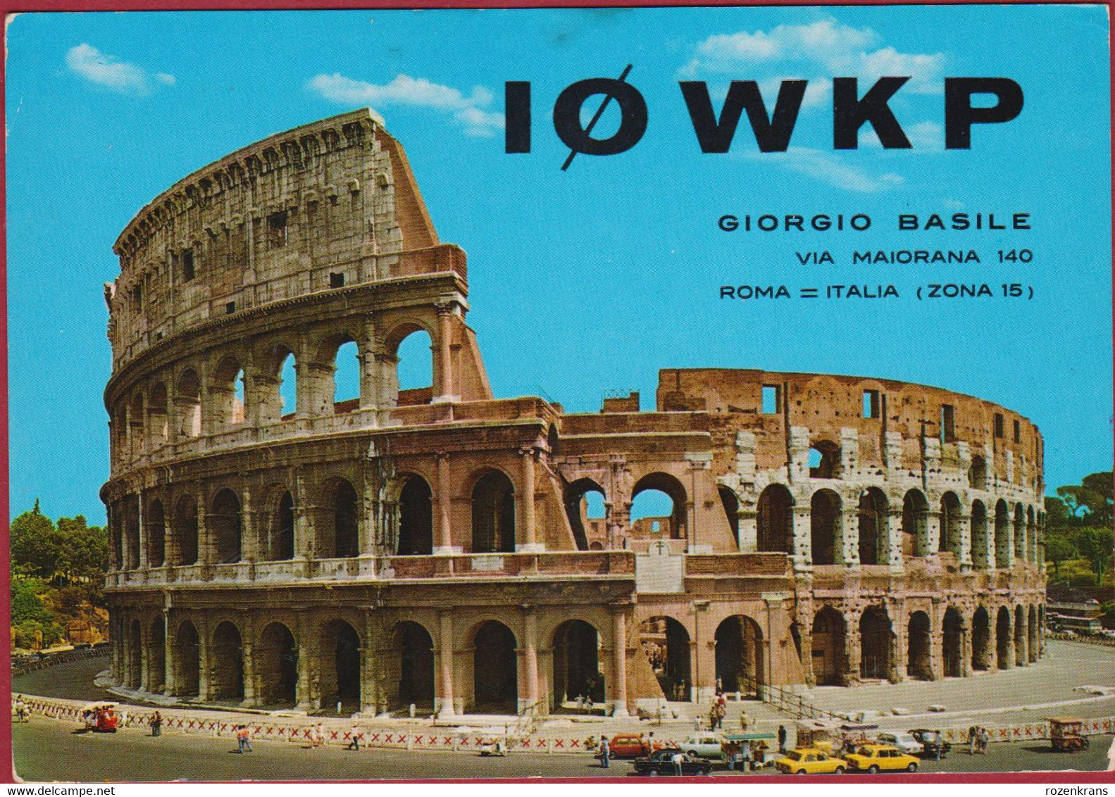 QSL Card Amateur Radio Giorgio Basile Roma Italia Italy Colosseum Rome 1978 - Radio Amateur