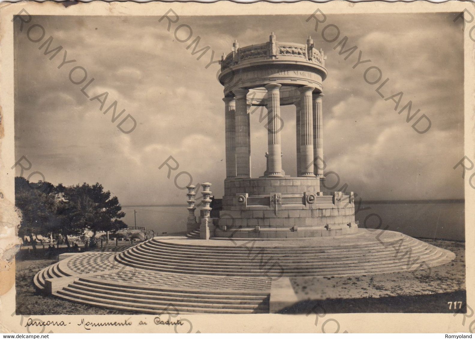 CARTOLINA  ANCONA,MARCHE,MONUMENTO AI CADUTI,MEMORIA,RELIGIONE,CULTURA,STORIA,BELLA ITALIA,VIAGGIATA 1936 - Ancona