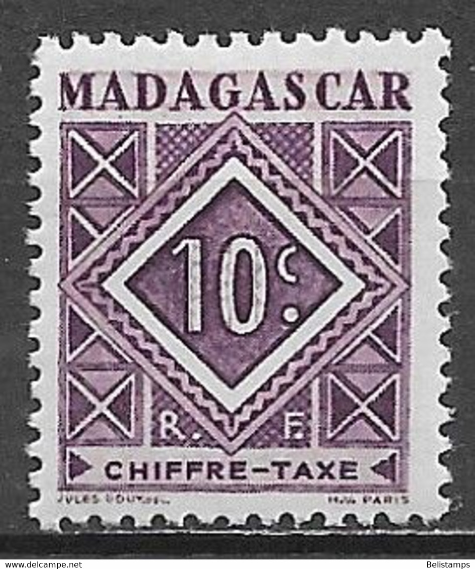 Malagasy Republic 1947. Scott #J31 (MH) Numeral Of Value - Portomarken