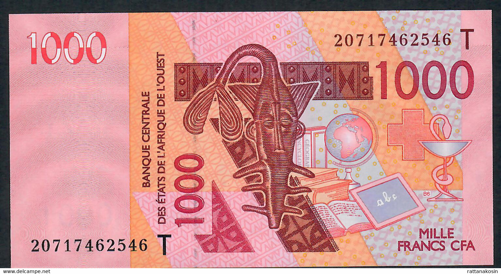 W.A.S. Letter T TOGO P815Tt 1000 FRANCS (20)20 2020 UNC. - Stati Dell'Africa Occidentale