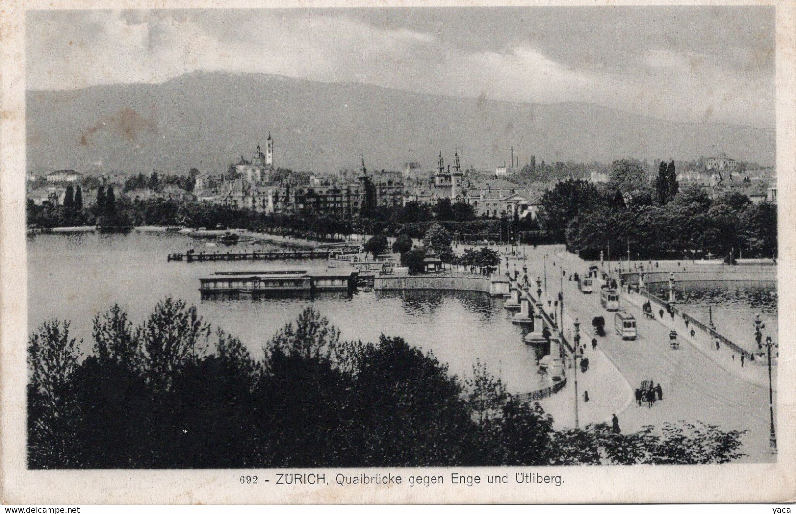 Zurich Quaibrucke Gegen Enge Und Utliberg  Tampon " Comité Des Rapatriés Zurich " - Enge