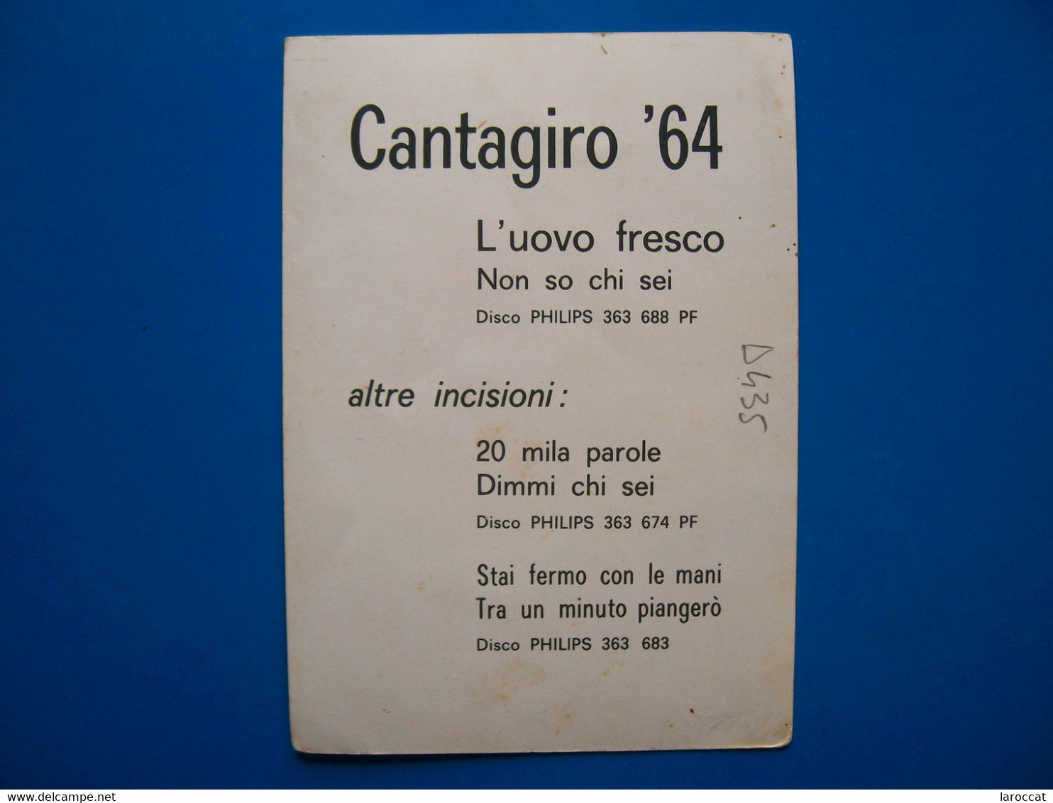 Loris Banana - Cantante - Cantagiro 1964 -  Dischi Philips - Photos