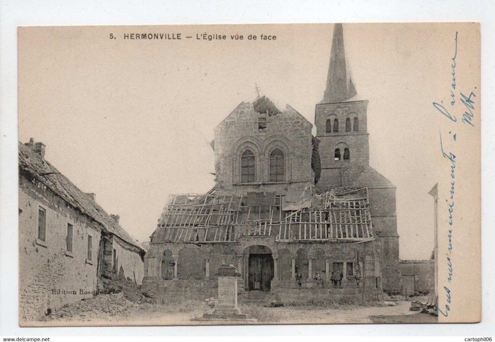 - CPA HERMONVILLE (51) - L'Eglise Vue De Face - Edition Bosquet N° 5 - - Autres & Non Classés