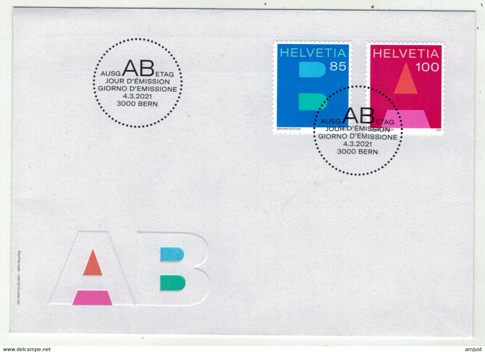 Suisse // Schweiz // FDC // 2021 // Propagande A-B - FDC